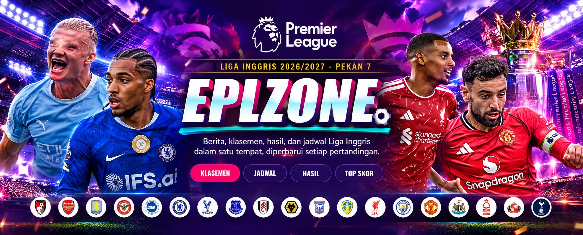 EPLZone – berita, klasemen, hasil, dan jadwal Liga Inggris 2026/2027